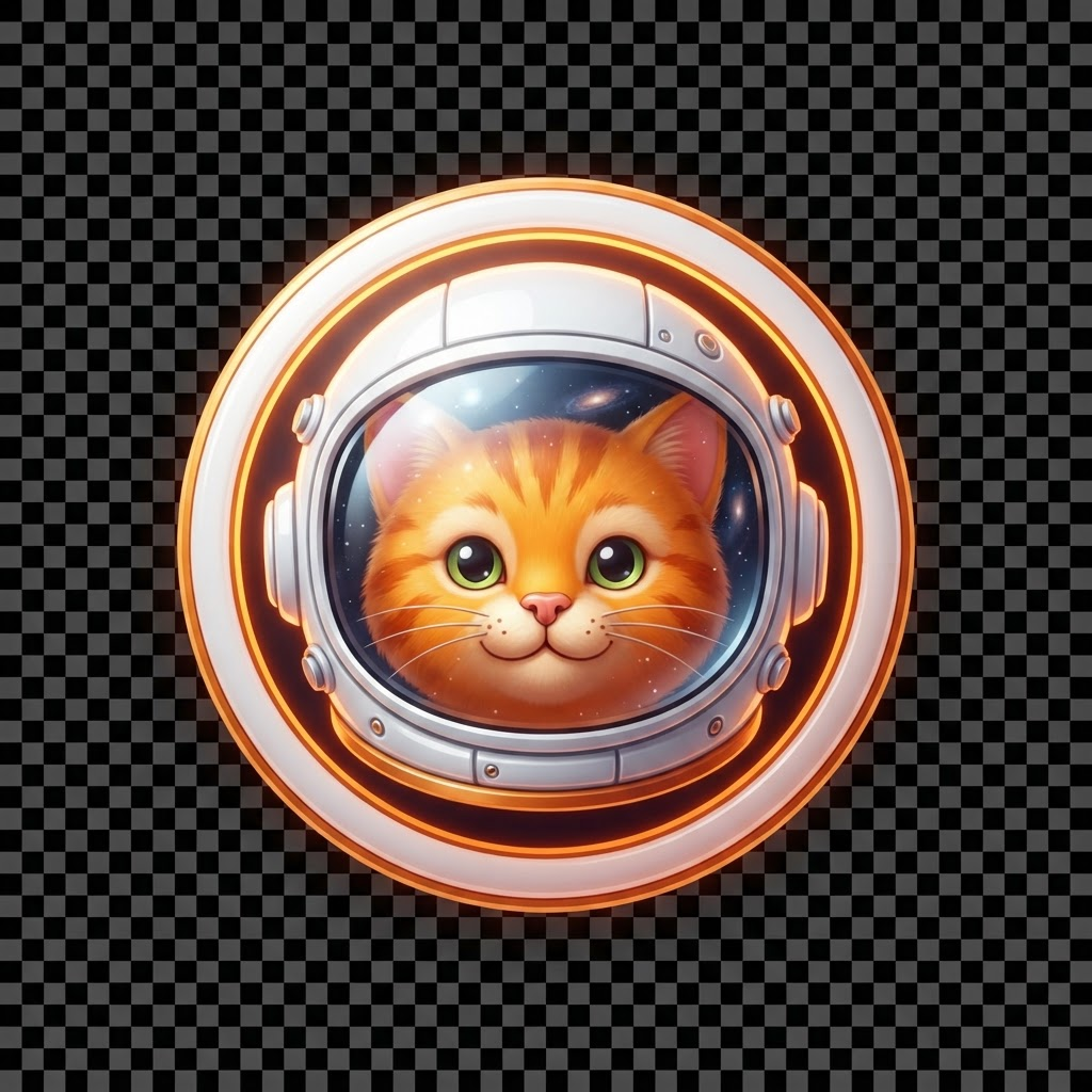 OrbitMog cat astronaut emblem
